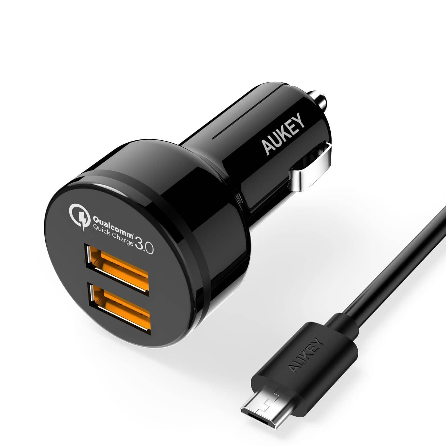 AUKEY CC-T8 36W Dual Port Qualcomm Quick Charge 3.0 Car Charger - Aukey Malaysia Official Store