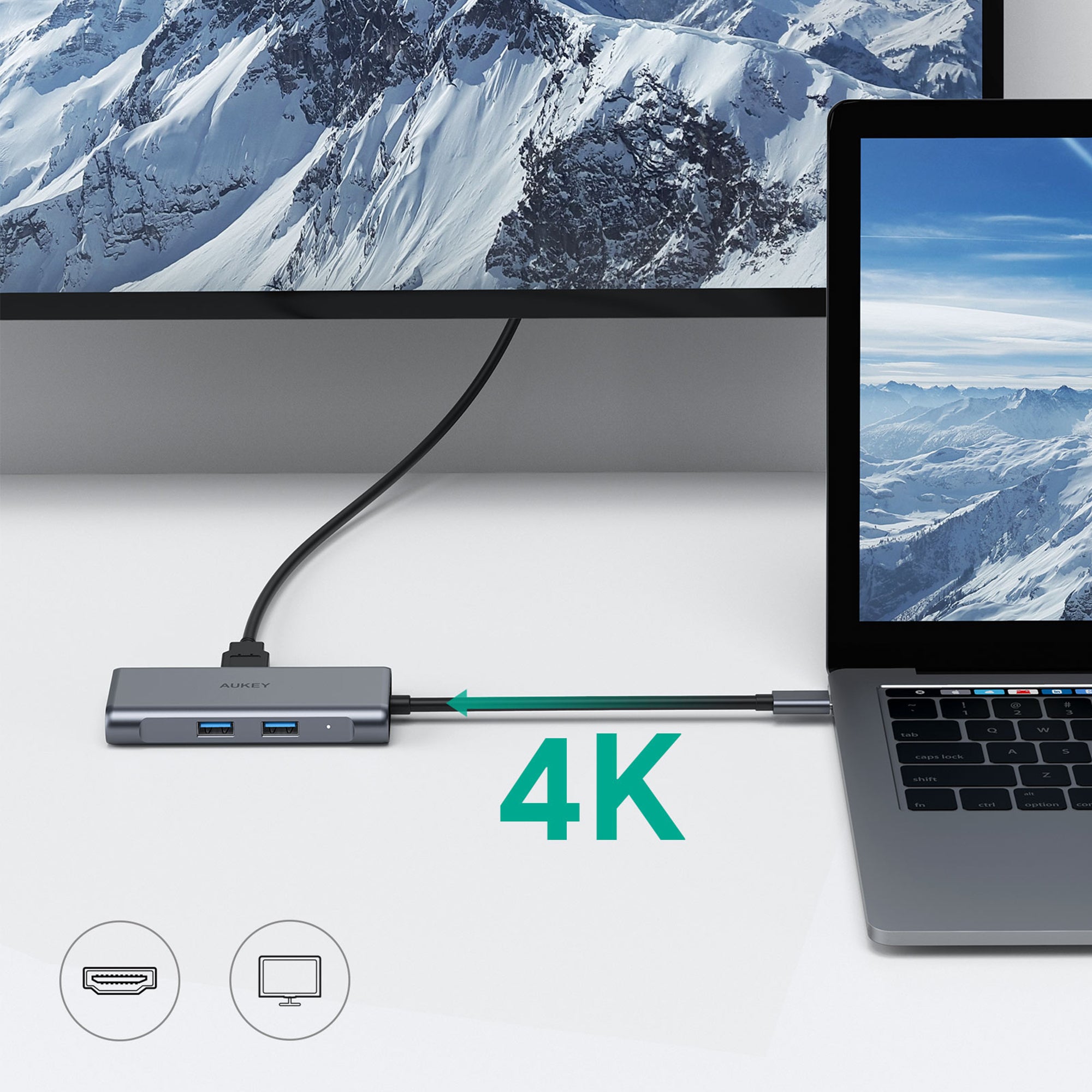 CB-C75 6-In-1 100W USB C Hubs With HDMI USB3.0 Ethernet