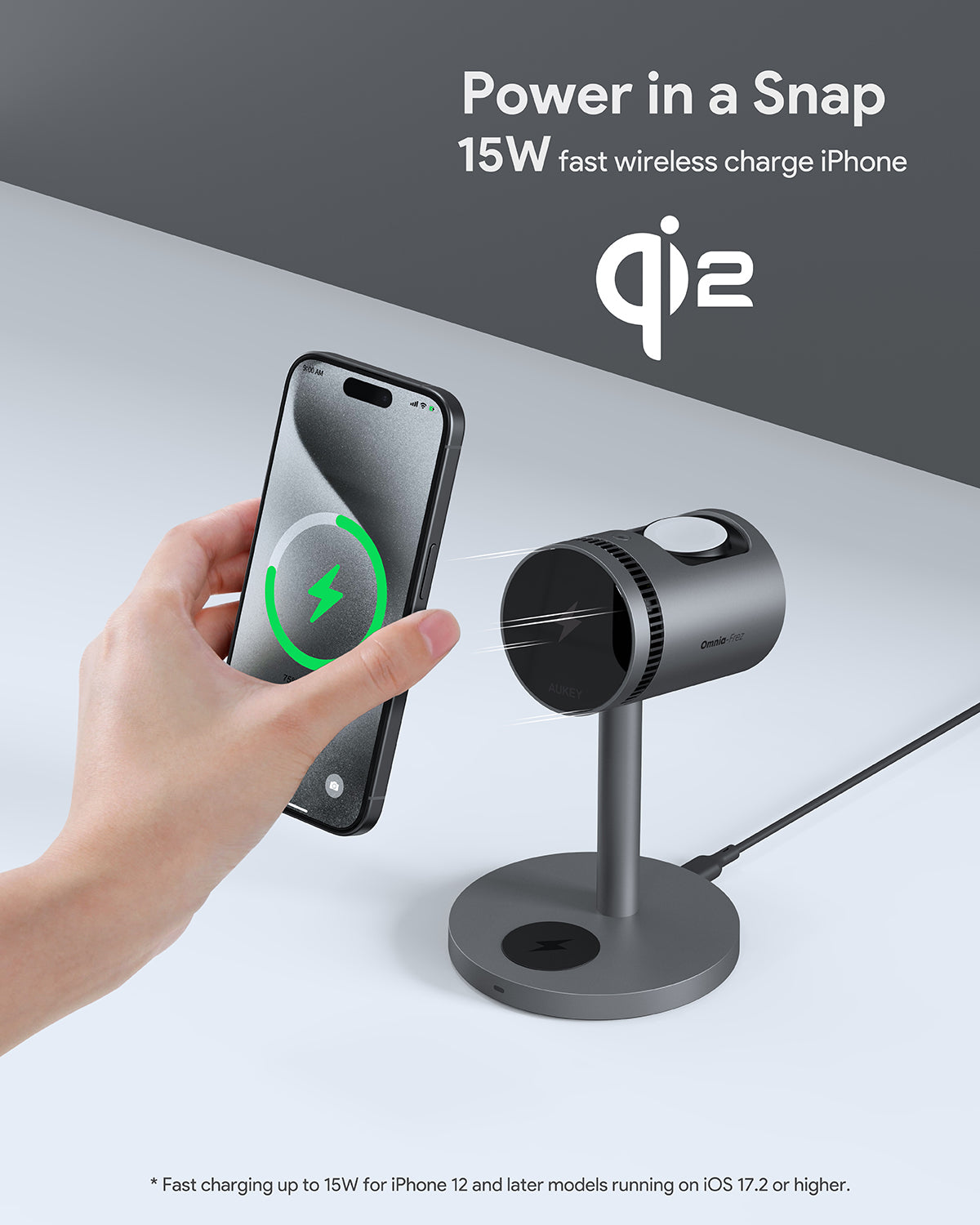 LC-MC311A MagFusion 3-in-1 Pro Qi2 Magnetic Fast Wireless Charging Station with Active Cooling