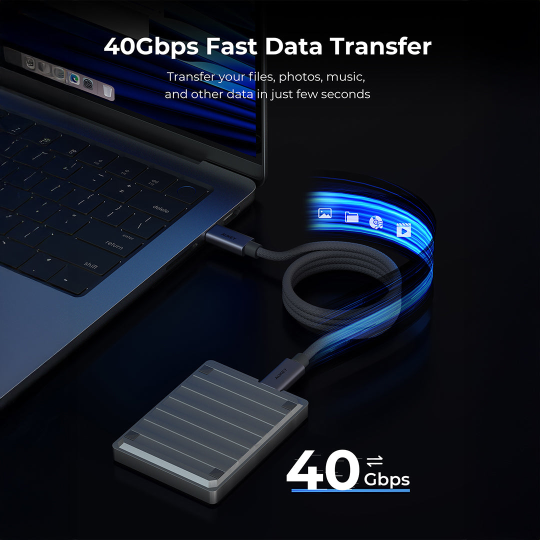 CB-DCC401 Circlet Mix 240W 40G 1m USB4 GEN3 40Gbps USB-C to USB-C Cable