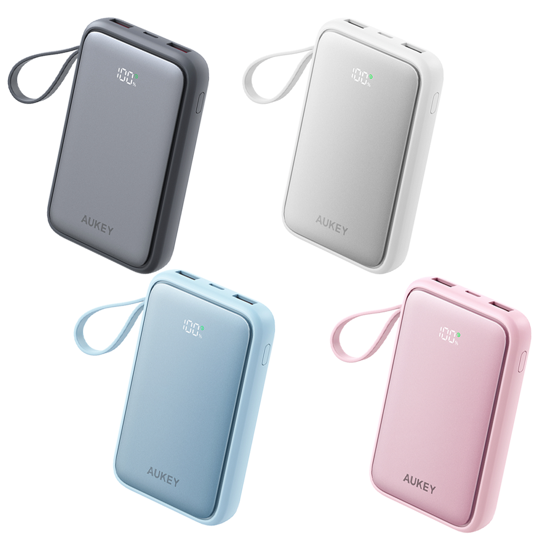PB-Y95 Swivel Quad 10k mAh 22.5W Fast Charging Power Bank With 4 Built-in Cables- 3C Certification