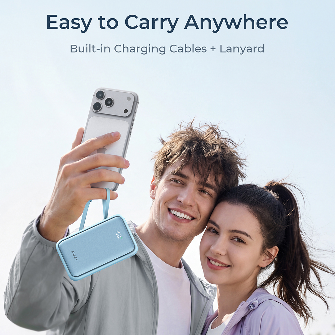 PB-Y95 Swivel Quad 10k mAh 22.5W Fast Charging Power Bank With 4 Built-in Cables- 3C Certification