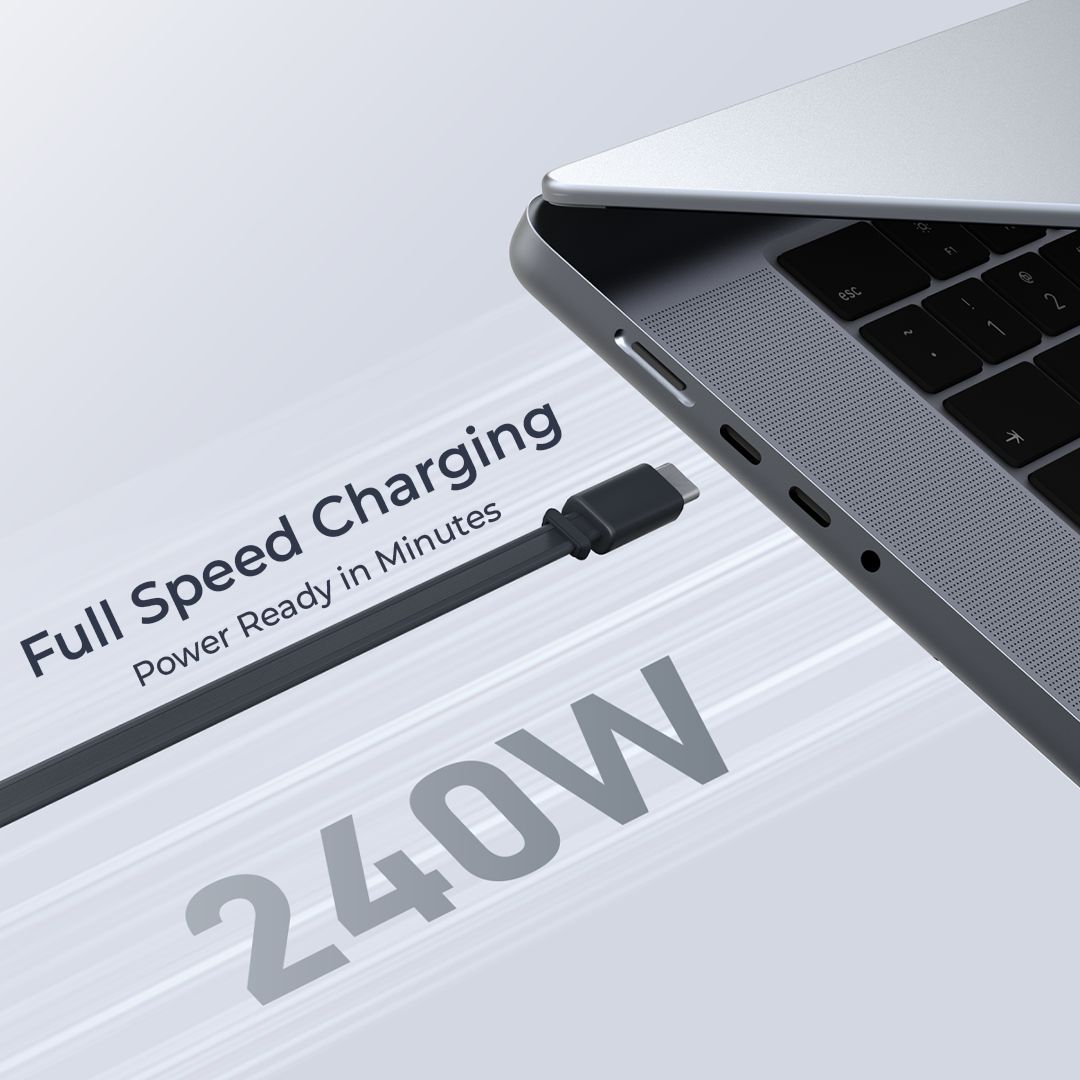 CB-DCC247 Circlet Reel 240W 0.9m DTY Braided USB-C to USB-C Retractable Cable