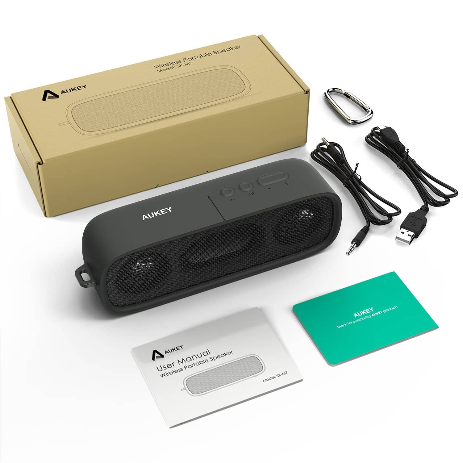 AUKEY SK-M7 Wireless Portable Bluetooth 4.1 outdoor Stereo Speaker - Black - Aukey Malaysia Official Store