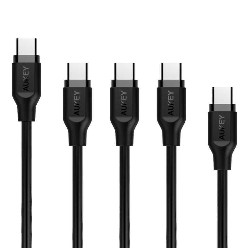 AUKEY CB-CMD5 - USB C Cable to USB 3.0 A 1m X 3 2m X 1 30cm X 1 (5 Pack) - Aukey Malaysia Official Store