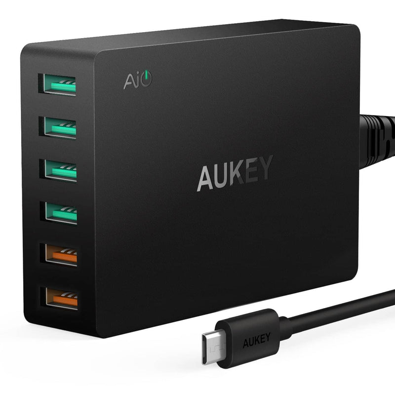 AUKEY PA-T11 6 USB Port Qualcomm Quick Charge 3.0 Desktop Charger - Aukey Malaysia Official Store