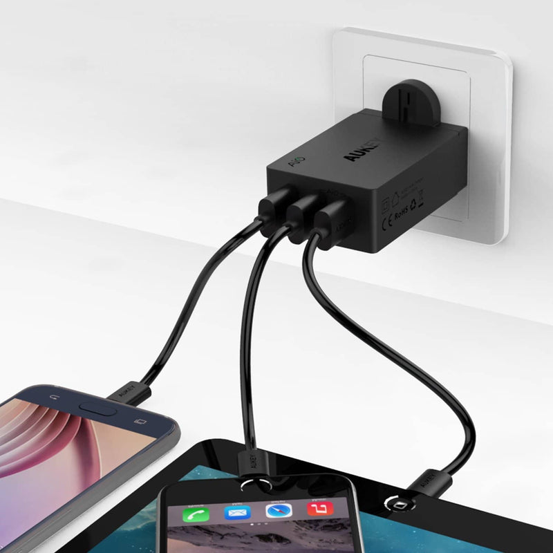 AUKEY PA-T2 42W 3 USB Ports Qualcomm Quick Charge 2.0 Charger - Aukey Malaysia Official Store