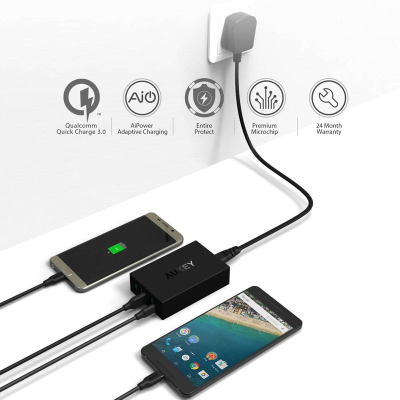 AUKEY PA-Y5 Qualcomm Quick Charge 3.0 USB C Charging Station - Aukey Malaysia Official Store