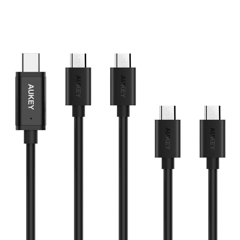 AUKEY CB-TD2 USB C + Micro USB Qualcomm Quick Charge Cable (5 pack) - Aukey Malaysia Official Store