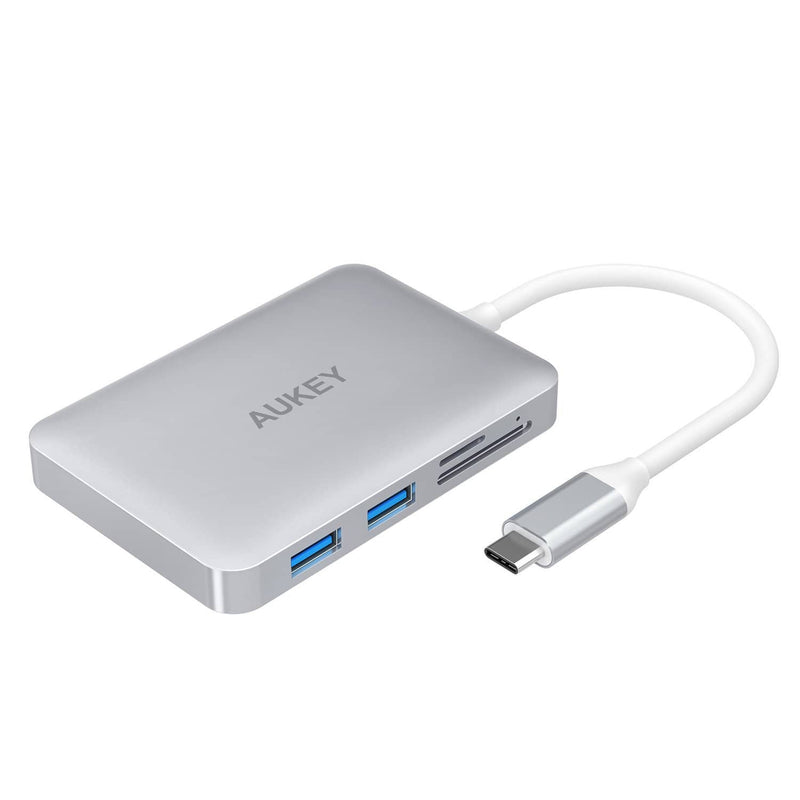 AUKEY CB-C49 USB-C Hub Adapter with HDMI, SD microSD Reader Dual USB 3.0 Ports & USB-C Power Delivery - Aukey Malaysia Official Store