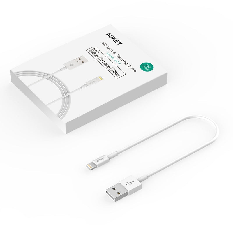 AUKEY CB-D8 - MFI APPLE Lightning Cable (20CM) - Aukey Malaysia Official Store