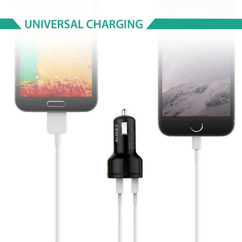 AUKEY CC-T7 36W Qualcomm Quick Charge 3.0 Dual USB Car Charger - Aukey Malaysia Official Store