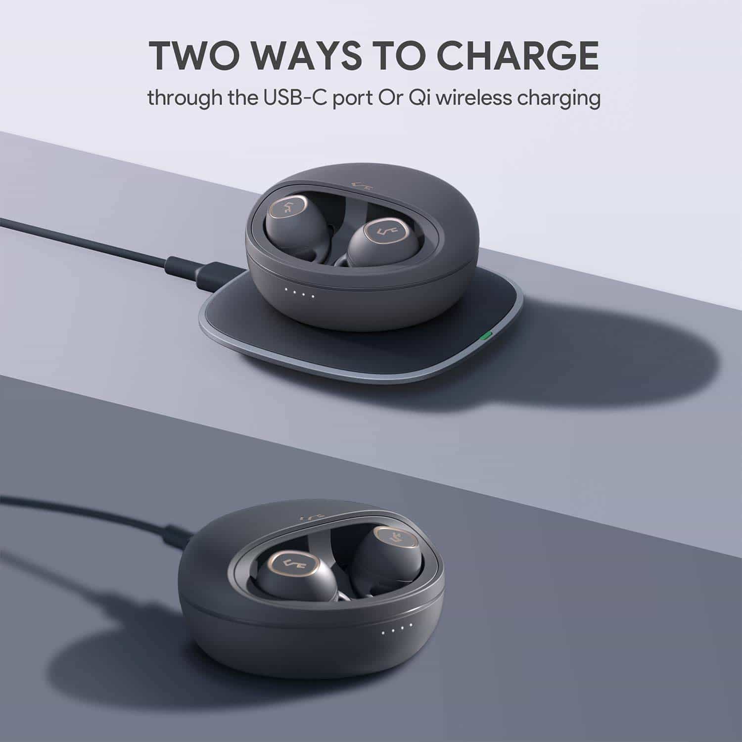 EP-T10 Key Series IPX5 BT 5.0 TWS True Wireless Earphone with Touch Control & Qi Wireless Charging