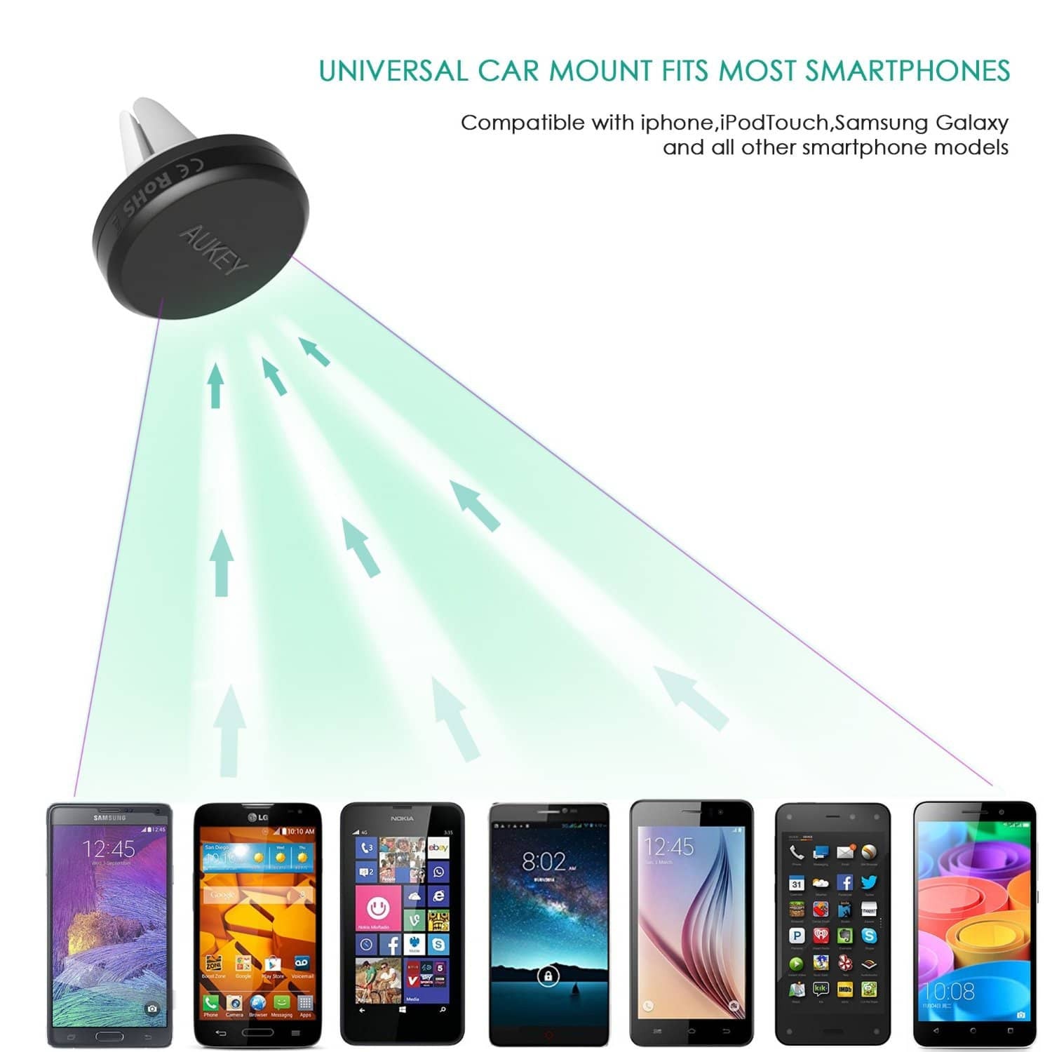 AUKEY HD-C5 Magnetic Universal Air Vent Mount Smart phone Holder - Aukey Malaysia Official Store