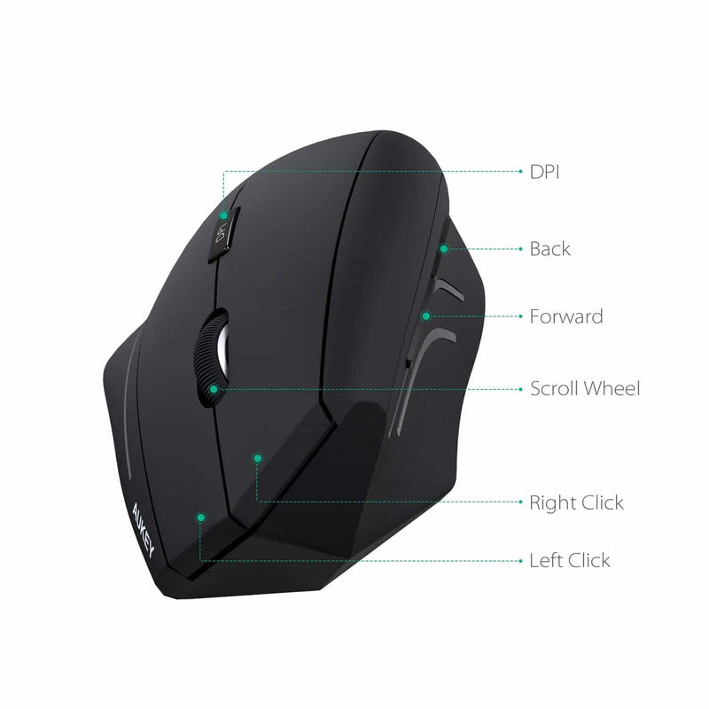 KM-W1 Wireless Ergonomic Mouse With 6 Buttons