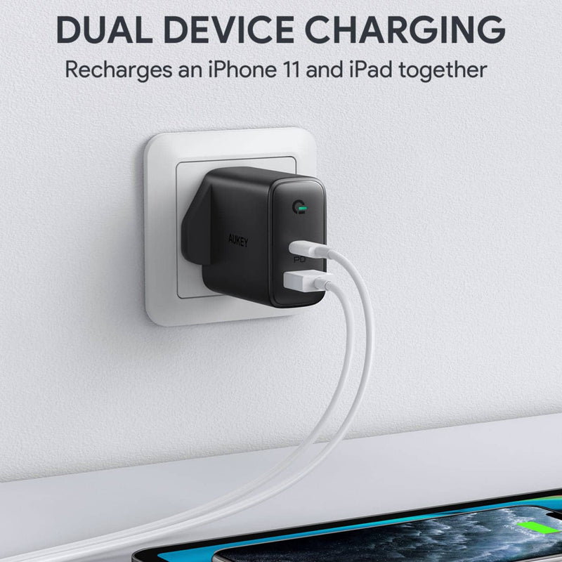 PA-D1 Focus Duo 30W Power Delivery Dual-Port PD Charger with Dynamic Detect