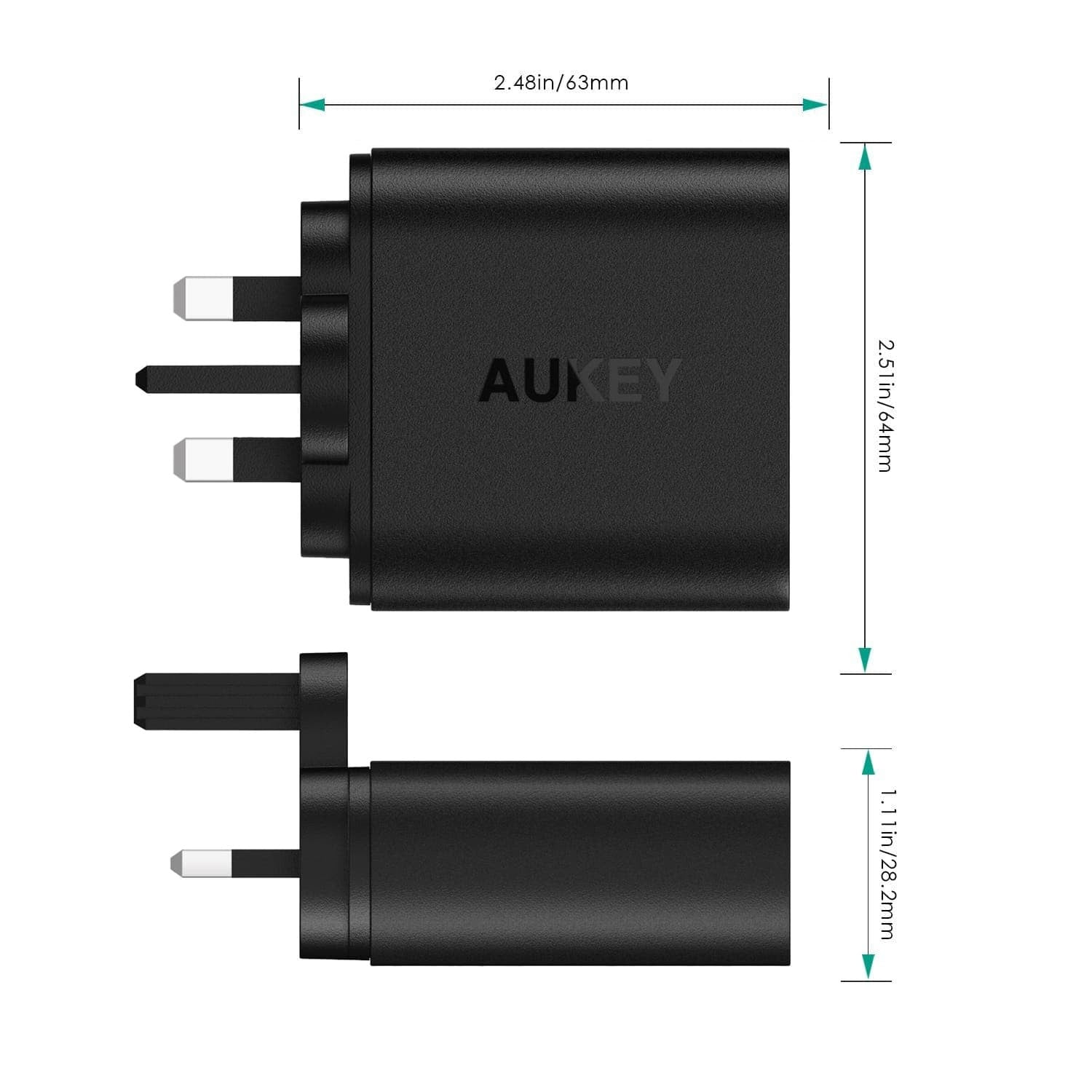 AUKEY PA-T16 Dual USB Qualcomm Quick Charge 3.0 Charger (UK Plug) - Aukey Malaysia Official Store