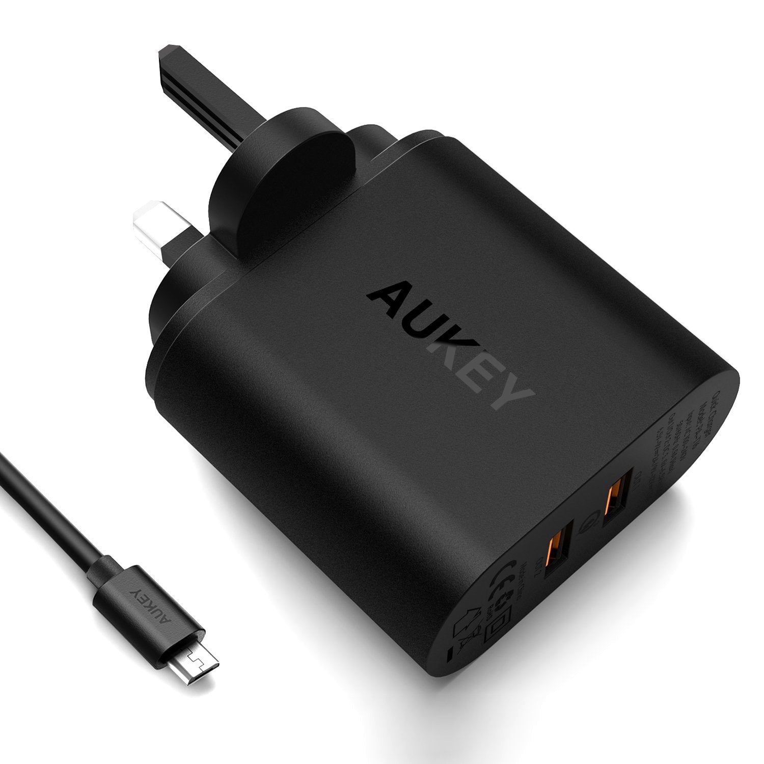 AUKEY PA-T16 Dual USB Qualcomm Quick Charge 3.0 Charger (UK Plug) - Aukey Malaysia Official Store