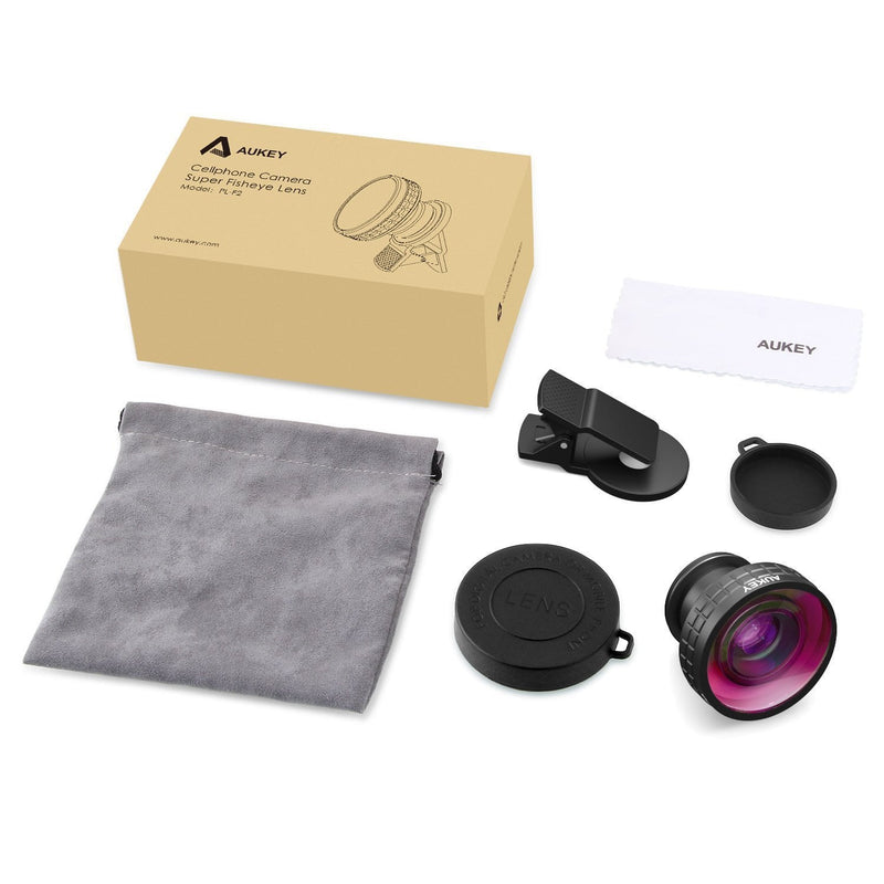 AUKEY PL-F2 Ora Lens Universal 180° Fisheye Clip-on Cell Phone Camera Lens - Aukey Malaysia Official Store