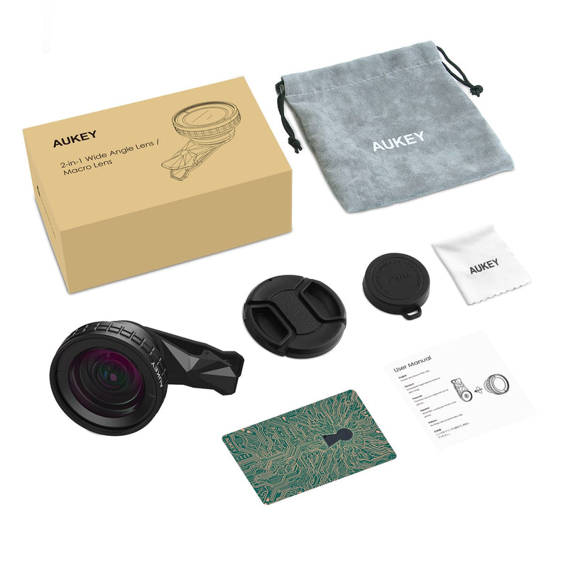 AUKEY PL-WD07 Ora 0.45x 140° Wide Angle + 10x Macro Clip-on Camera Lenses Kit - Aukey Malaysia Official Store