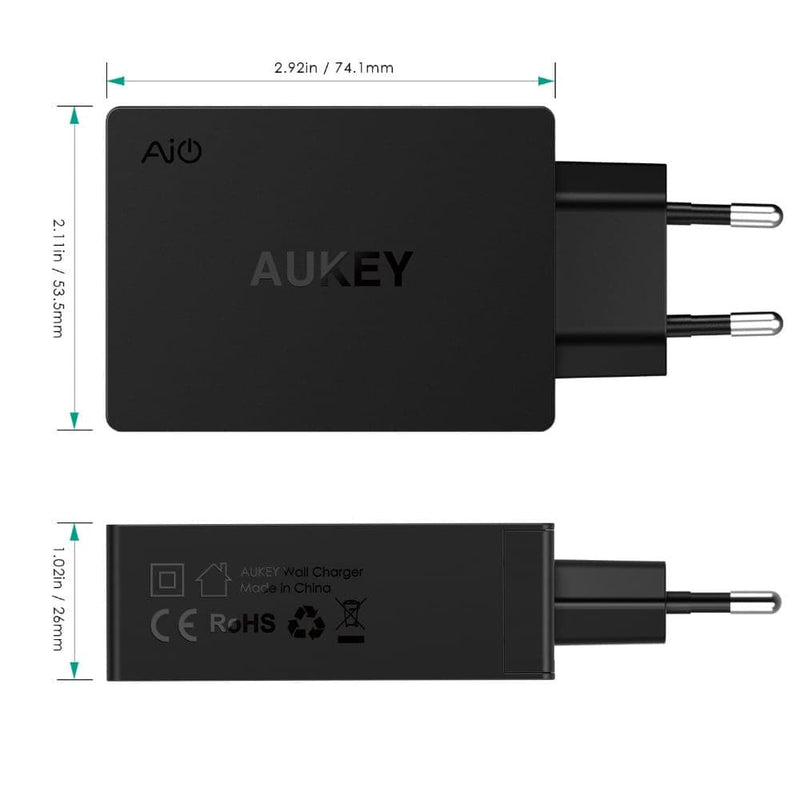 AUKEY PA-Y4 42W Qualcomm Quick Charge 3.0 3 USB C Travel Charger - Aukey Malaysia Official Store