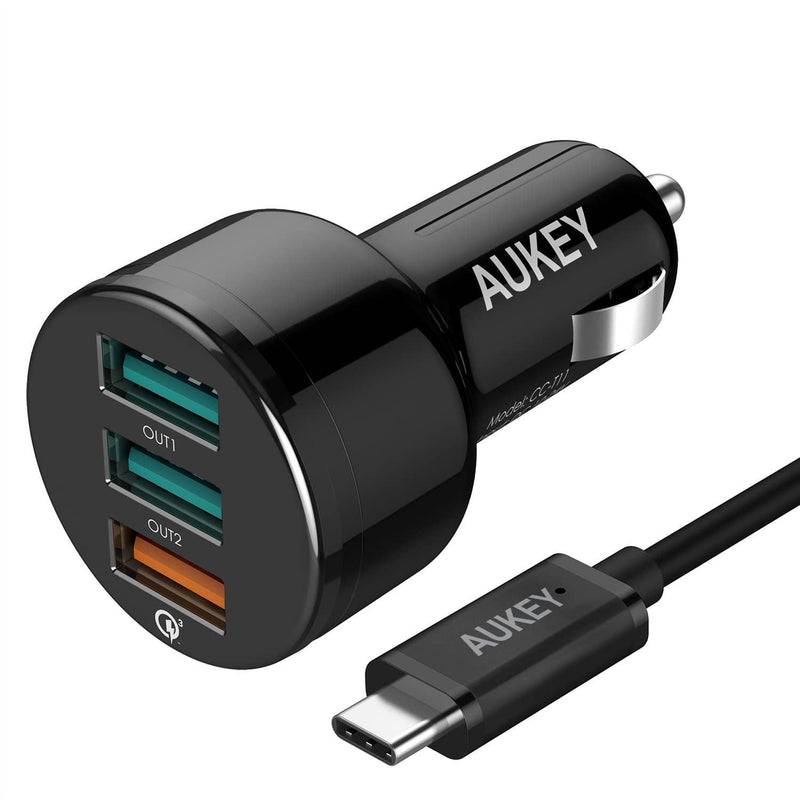 AUKEY CC-T11 Qualcomm Quick Charge 3.0 3 USB Ports 42W 7.8A Car Charger - Aukey Malaysia Official Store