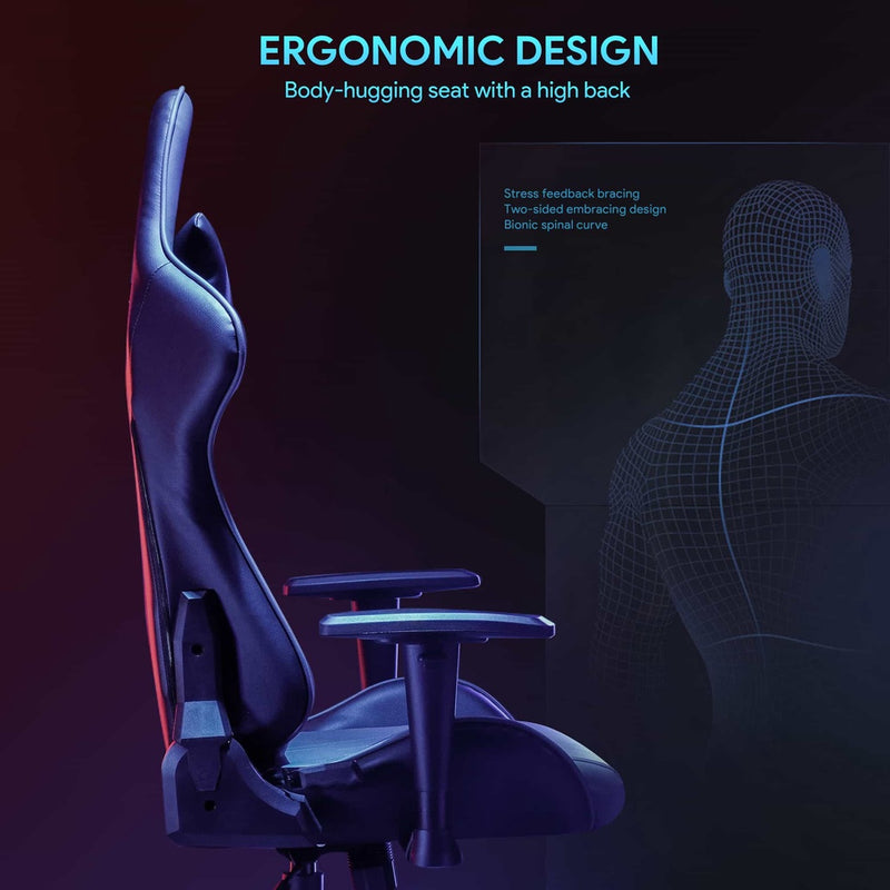 GC-A02 Ergonomic Gaming Chair with Adjustable Swivel Recliner and Armrest