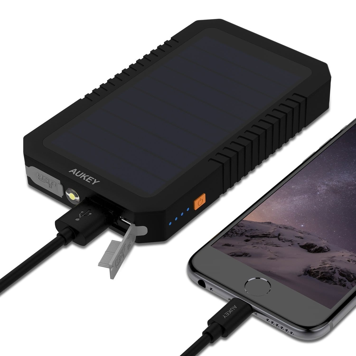 AUKEY PB-P8 12000mAh Solar Power Bank Charger With Solar Panels - Aukey Malaysia Official Store