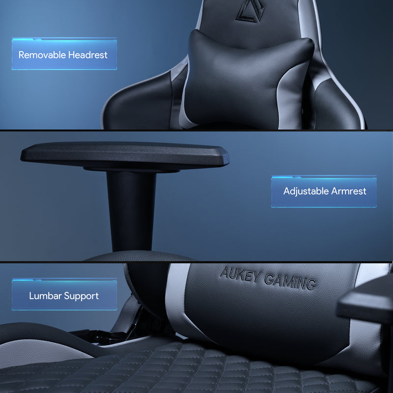 GC-A01 Ergonomic Gaming Chair with Adjustable Swivel Recliner and Armrest